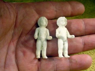 2 X Excavated Vintage Victorian Frozen Charlotte Doll 1.  8 " Age 1860 A 13986
