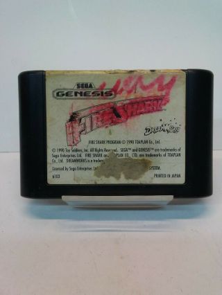 Fire Shark (sega Genesis,  1990) Cleaned Authentic Shooter Rare Vhtf