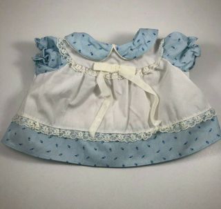 Cabbage Patch Kids Vintage Coleco Baby Doll Blue Roses White Pinafore Dress