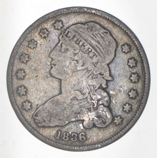 Rare - 1836 Bust Quarter - Great Detail - United States Type Coin 059