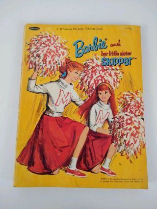 Rare Collectible Vintage Whitman Barbie And Skipper 1965 Coloring Book