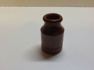 Small Antique Round Stoneware Ink Bottle/ Ink Pot.