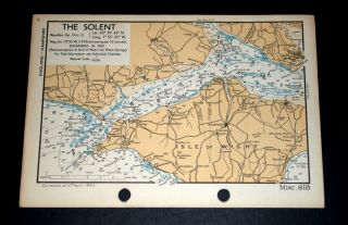 - The Solent & Isle Of Wight - Detailed Ww2 Naval Map 1943