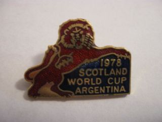 Rare Old Scotland 1978 Football World Cup Argentina Lion Enamel Brooch Pin Badge