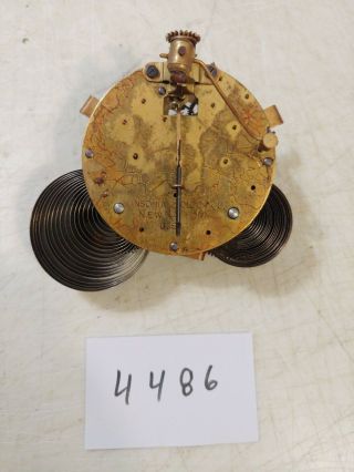 Antique Ansonia Tambour Round Plate Mantle Clock Movement