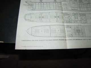 Vintage 1902 LONGITUDINAL & DECK PLANS OF MINNETONKA & MINNEWASKA SHIPS 2