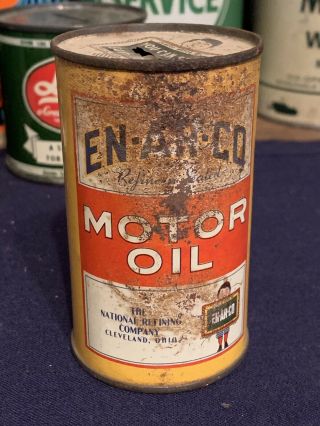 Rare Vintage EN - AR - CO Penn Motor Oil Coin Bank Metal Oil Can Gas Sign 3