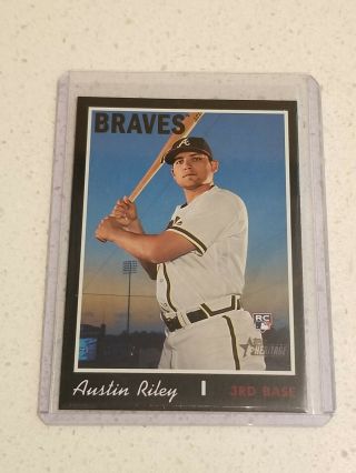 2019 Topps Heritage High Number Austin Riley Rookie Black Border Parallel Rare