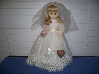 Vintage Chipper Bride Doll W/ Dress Veil Nylons Garter & Shoes By Effanbee