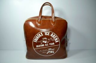 Rare Fairfax Ice Arena Vintage Ice Skates Carrying Bag Travel Skating Hockey