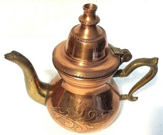 Antique Vintage Copper Coffee Tea Pot,  Swan Neck,  Decoration