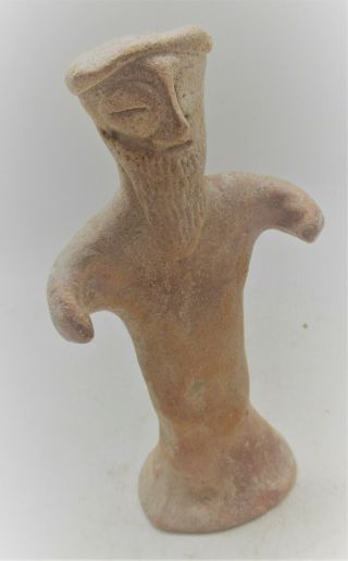 Circa 500bce Ancient Near Eastern Terracotta Worshipper Statuette Rare