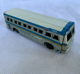 Vintage Rare Tin Friction Greyhound Bus Made In Japan 6 - 1/4 " Long 5365 Car