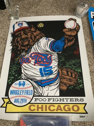 Foo Fighters Wrigley Field Concert Poster Rare Numbered Ames Bros Cubs 2015