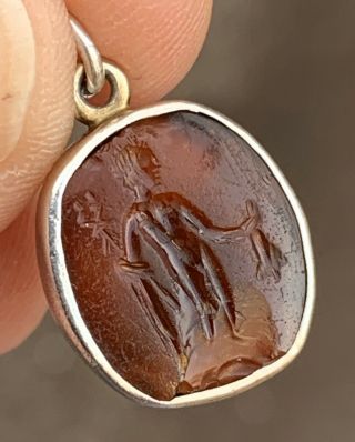 A Very Early Well Carved Solid Silver Mounted Intaglio Seal,  Circa 17/1800s.