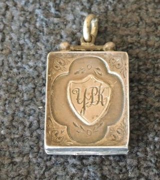 Antique Sterling Silver Opening Photo Locket Hallmarks Chester 1904 24