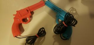 Sega Genesis Justifier Light Guns Pink And Blue For Lethal Enforcers,  More Rare