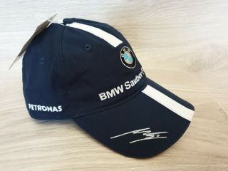 Rare Nick Heidfeld Bmw Sauber F1 Team Suisse Cap Hat 2006 Navy Embroided Signed