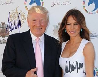 Rare Autographed President Trump And First Lady Melania Glossy 8x10 Photo Print