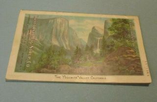 Antique California Fig Syrup Co.  Yosemite Valley And Lake Tahoe Travel Brochure