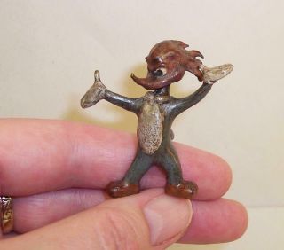 Cute Vintage Cold Painted Bronze Miniature Woody Woodpecker Cartoon Figure