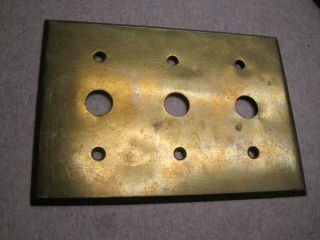 Antique 3 Hole Single Solid Brass Push Button Toggle Light Switch Cover Plate