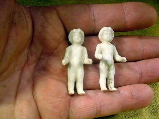2 X Excavated Vintage Victorian Frozen Charlotte Doll Size 1.  8 " Age 1860 A 13981
