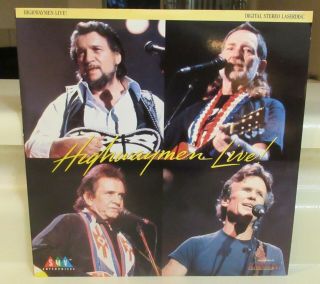 Highwaymen Live Laserdisc Nelson,  Jennings,  Kristoferson,  Johnny Cash Very Rare