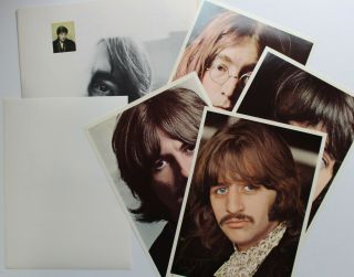 The Beatles " White Album " Poster Insert Photos & Rare Protector Sheet