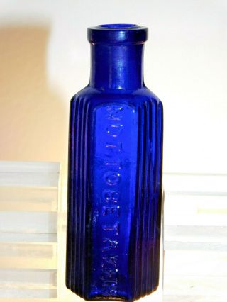 Antique Bottle Cooling Deep Cobalt Blue 1 Oz Not To Be Taken Old Bottle 1870 