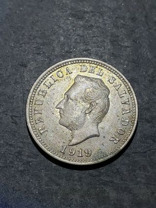 1919 Maybe 1919/8 El Salvador 5 Centavos - Rare Old Coin - 12