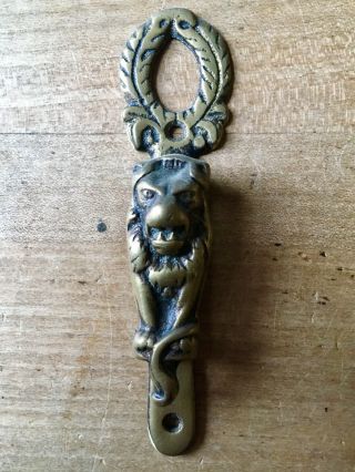 Vintage Brass Door Knocker Old Lion Animal Small Cast Brass