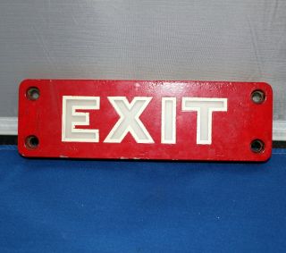Rare Vintage Isolite Safety Light Corp Metal Glowing Exit Sign Atomic