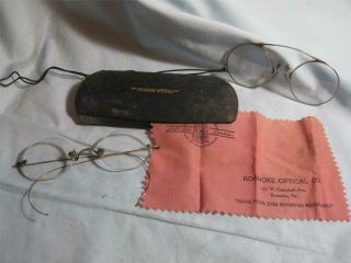 2 Pair Antique/vintage Eye Glass With 1 Case