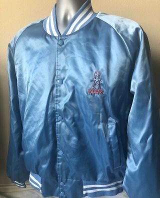 Rare Vintage 80s 90s Houston Oilers Nfl Satin Jacket Xl Fits L Chalk Line Usa