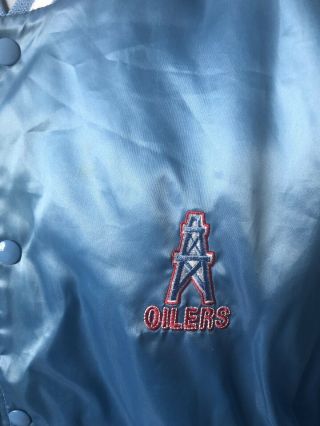 Rare Vintage 80s 90s Houston Oilers NFL Satin Jacket XL FITS L Chalk Line USA 3