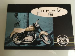 Rare Junak 350 Brochure Classic Barn Find Classic Motorcycle Motocross Parts