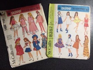 Skipper,  Barbie’s Litle Sister,  Complete Wardrobe Doll Sewing Patterns Mccall’s