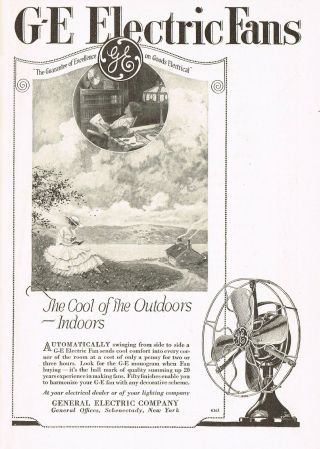 1910s Antique Vintage Ge General Electric Fan Art Print Ad B