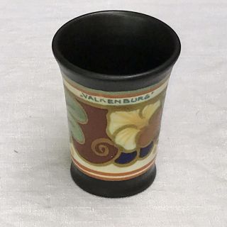Antique Gouda Holland Art Pottery Souvenir Cup Tumbler Valkenburg Zenith Fleur 3