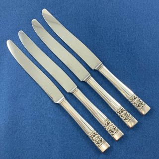 Coronation Pattern By Oneida Community Silverplate Set Of 4 Dinner Knifes 1930 