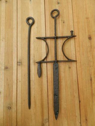 Antique Vintage Large Garden String Line Marker Reel Winder/pin Allotment Tool