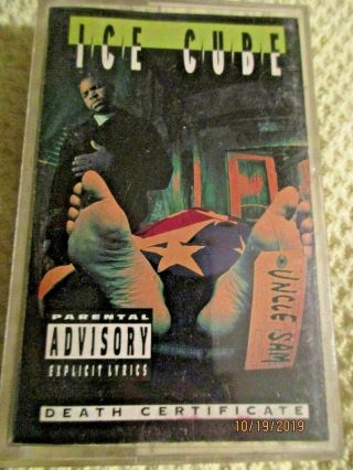 Ice Cube Rare Hip Hop Cassette Death Certificate