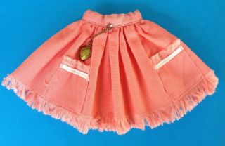 Vintage Tammy Doll Coral Fringed Skirt With Front Charm Fashion Pak 1960 