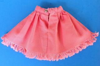 Vintage TAMMY DOLL CORAL FRINGED SKIRT WITH FRONT CHARM Fashion Pak 1960 ' s EUC 2