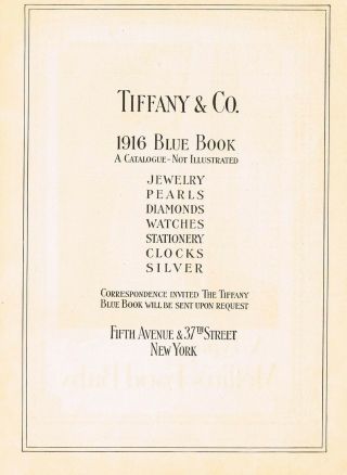 1910s Antique Vintage Tiffany & Co York Print Ad R