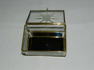 Vintage Display Case,  Glass & Brass,  Ball Feet,  Mirror Base,