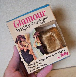 Vintage Totsy Glamour Wig For 11 1/2 " Fashion Model Dolls W/ Box Made In Usa