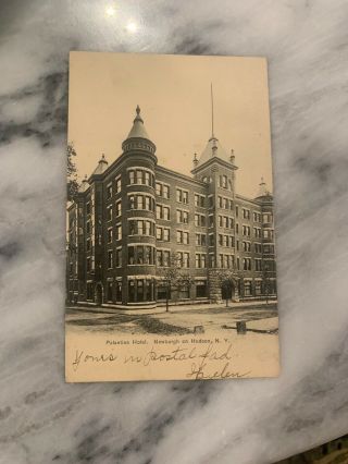 Vintage Postcard 1900s Palantine Hotel Newburgh On Hudson Ny York Photo Rare