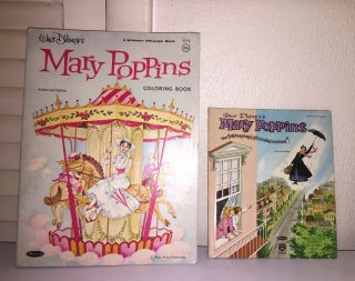 Vintage 1964 Walt Disney Mary Poppins Coloring Book & Book Whitman Rare